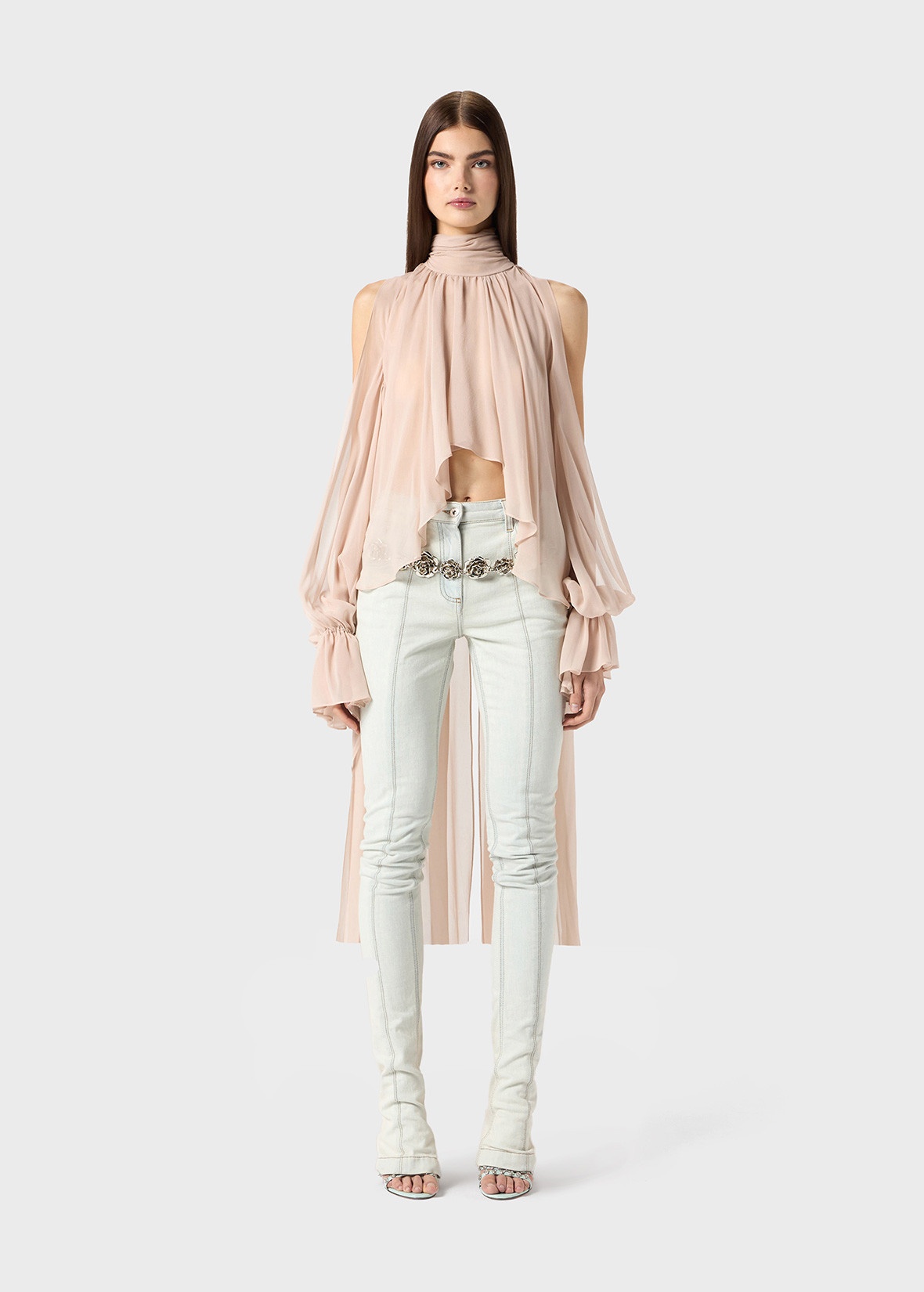 ASYMMETRIC BLOUSE IN GEORGETTE - 3