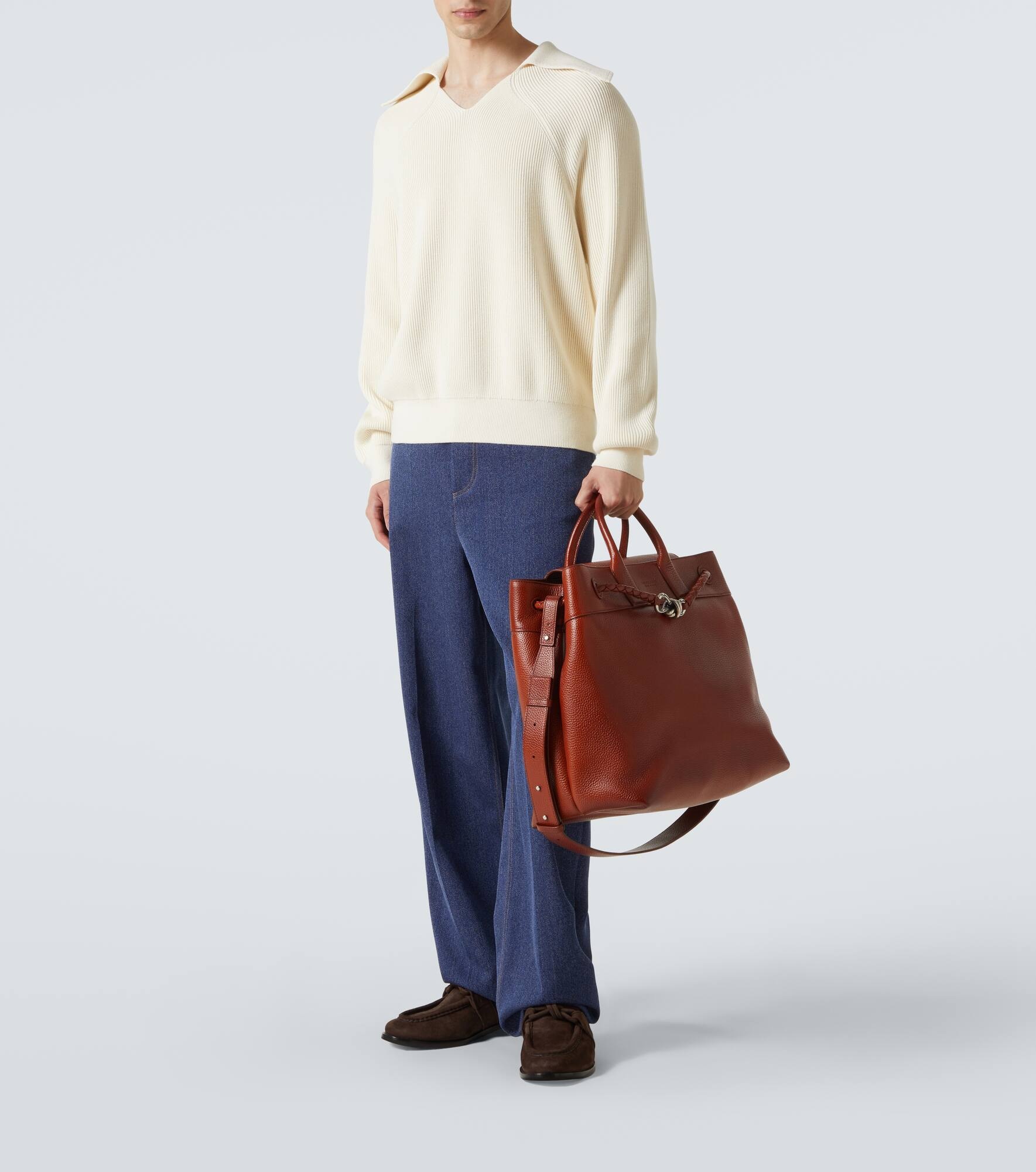 【関税＆送料込み】Bottega Veneta Wool Trousers ネイビー（紺）系 L BOTTEGA VENETA(ボッテガヴェネタ) パンツ
