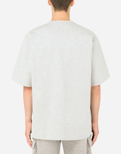 Dolce & Gabbana Technical jersey T-shirt with metallic DG logo outlook