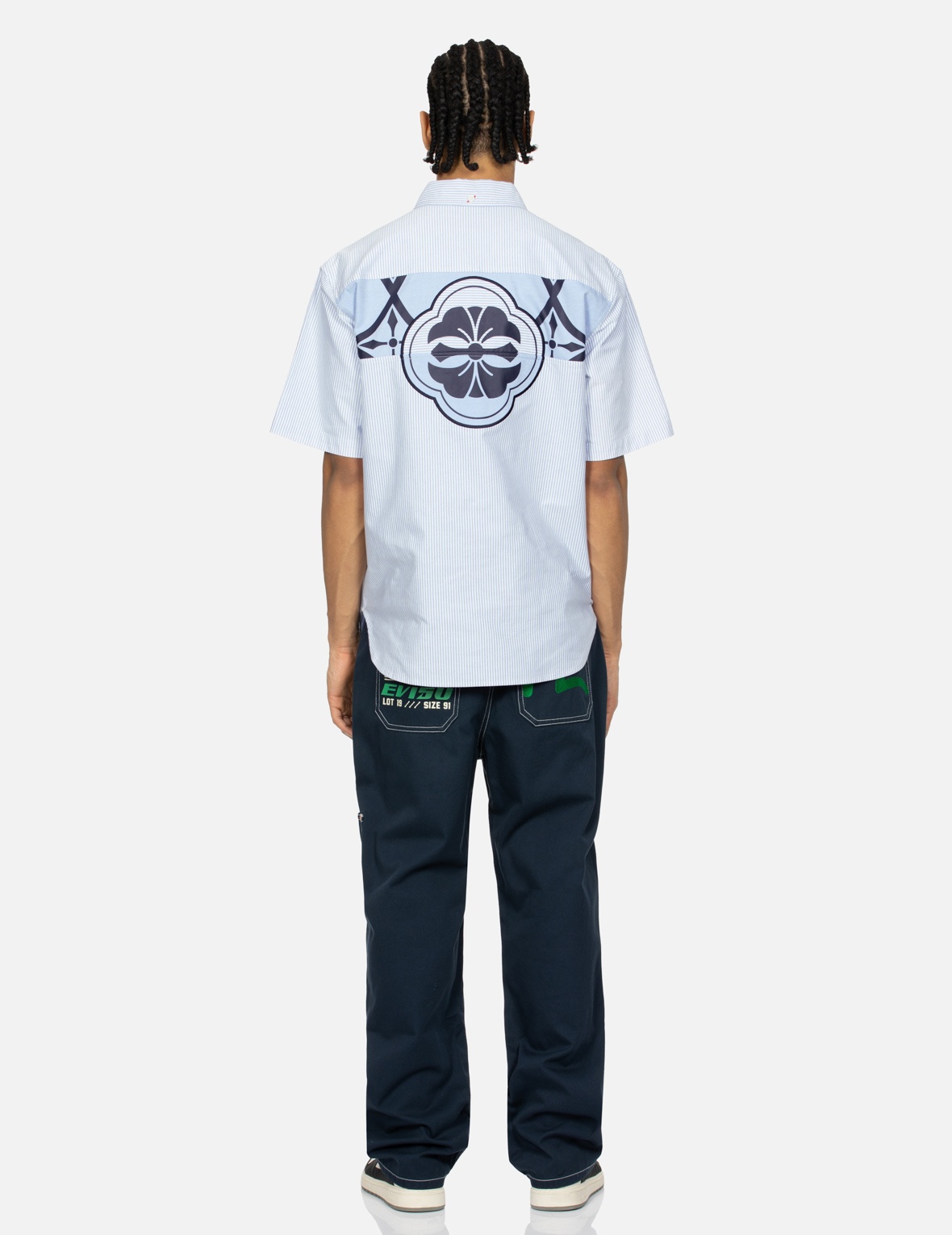 SEAGULL EMBROIDERY WITH CONTRASTING STITCH STRAIGHT FIT CARGO PANTS - 5