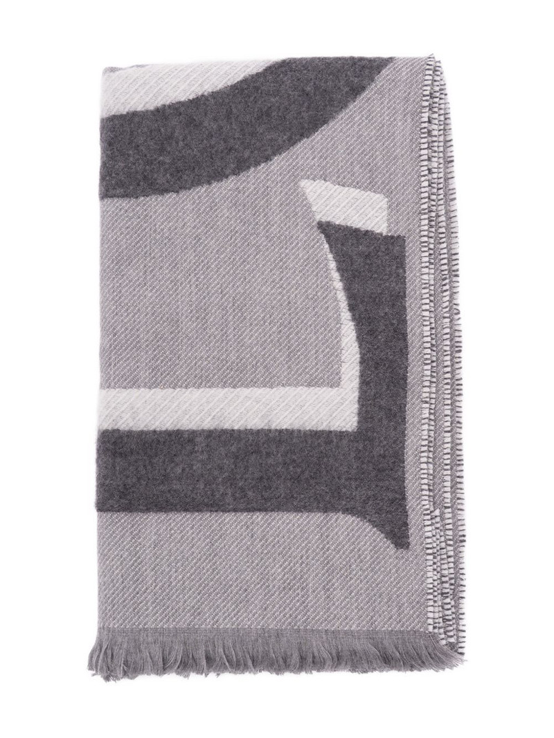 logo fringed scarf 1