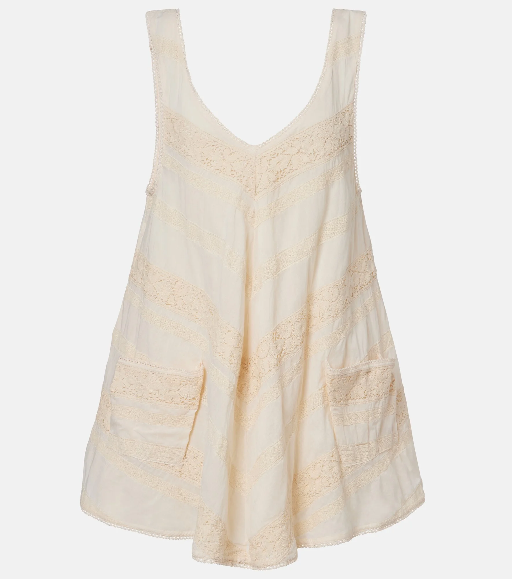 Crochet-trimmed cotton minidress - 1