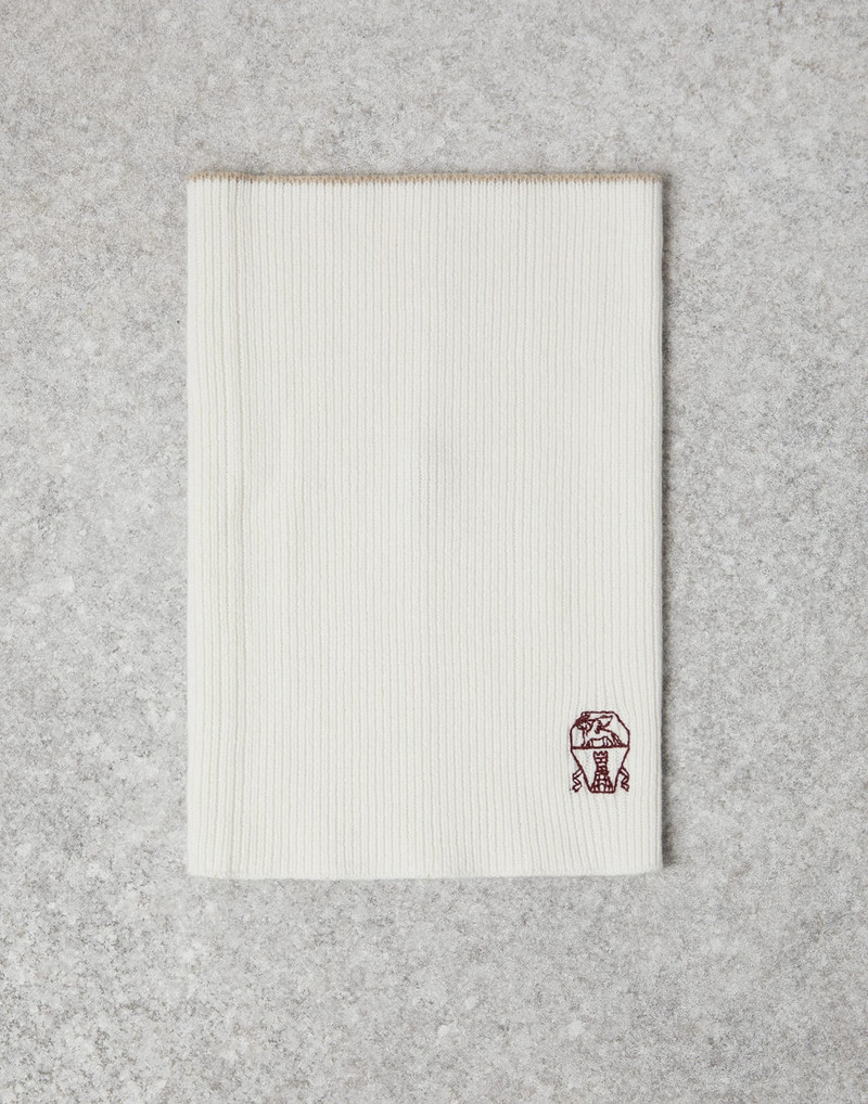 Cashmere rib knit neck warmer - 1