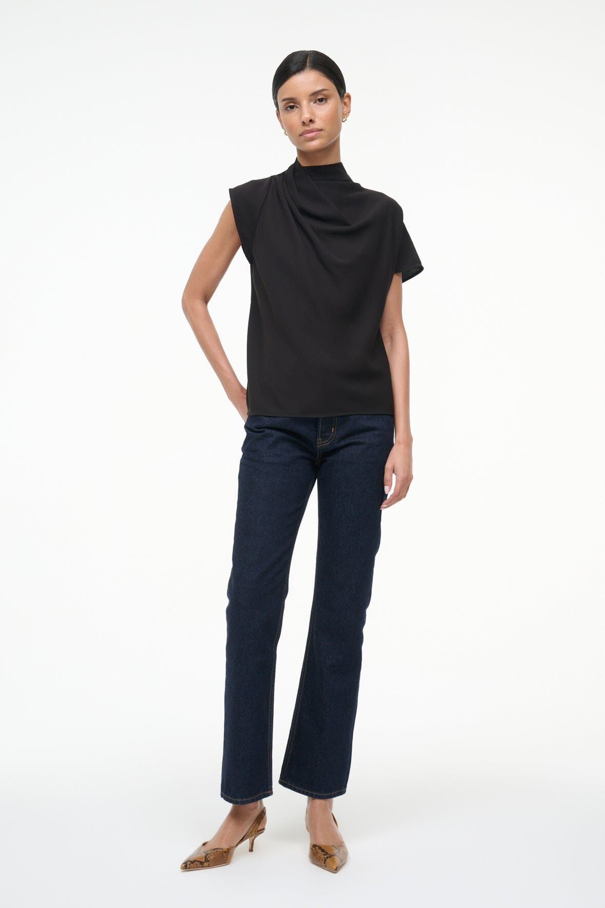 STAUD DAVINA TOP BLACK - 4