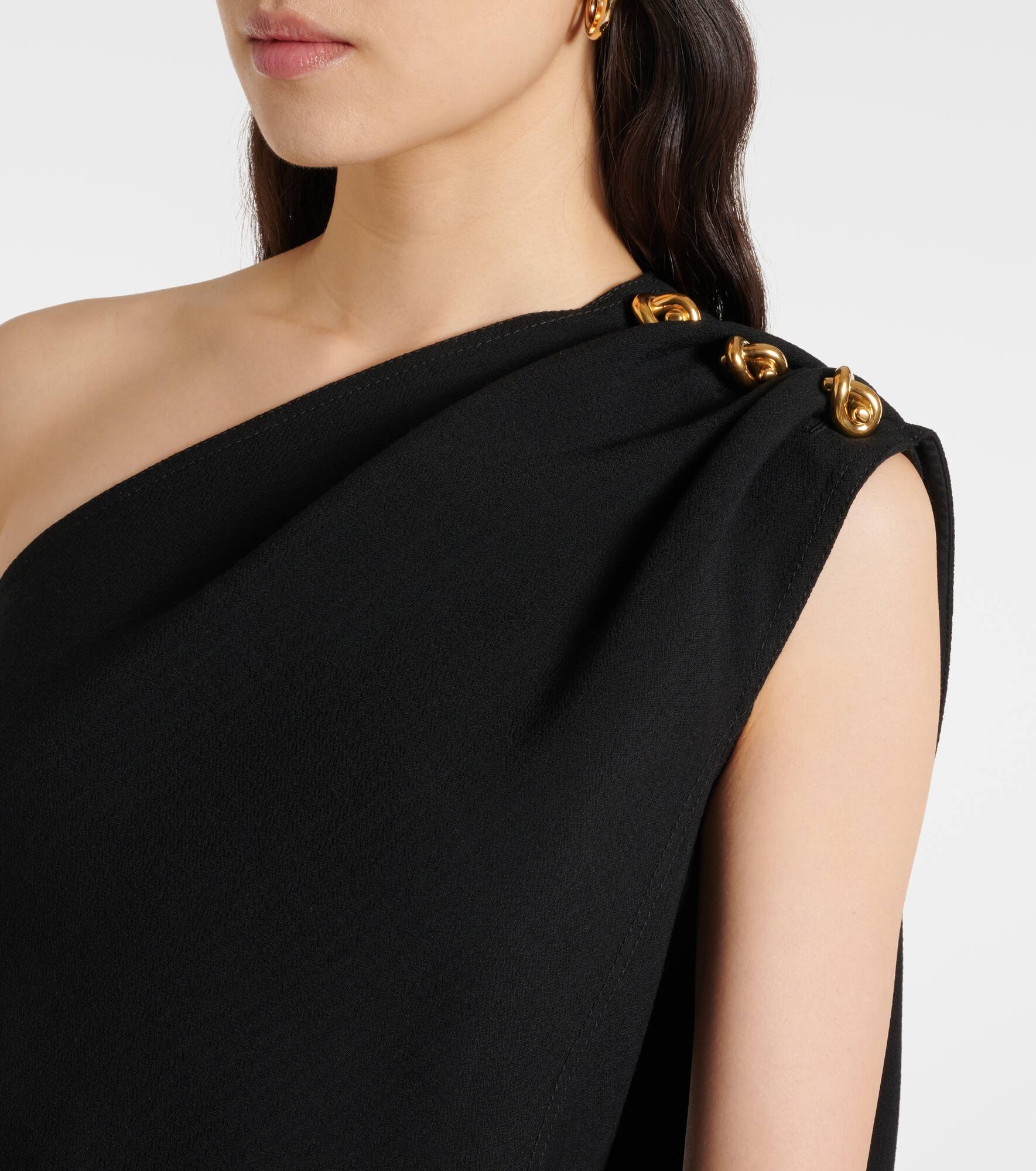 Knot caped draped crêpe top - 4
