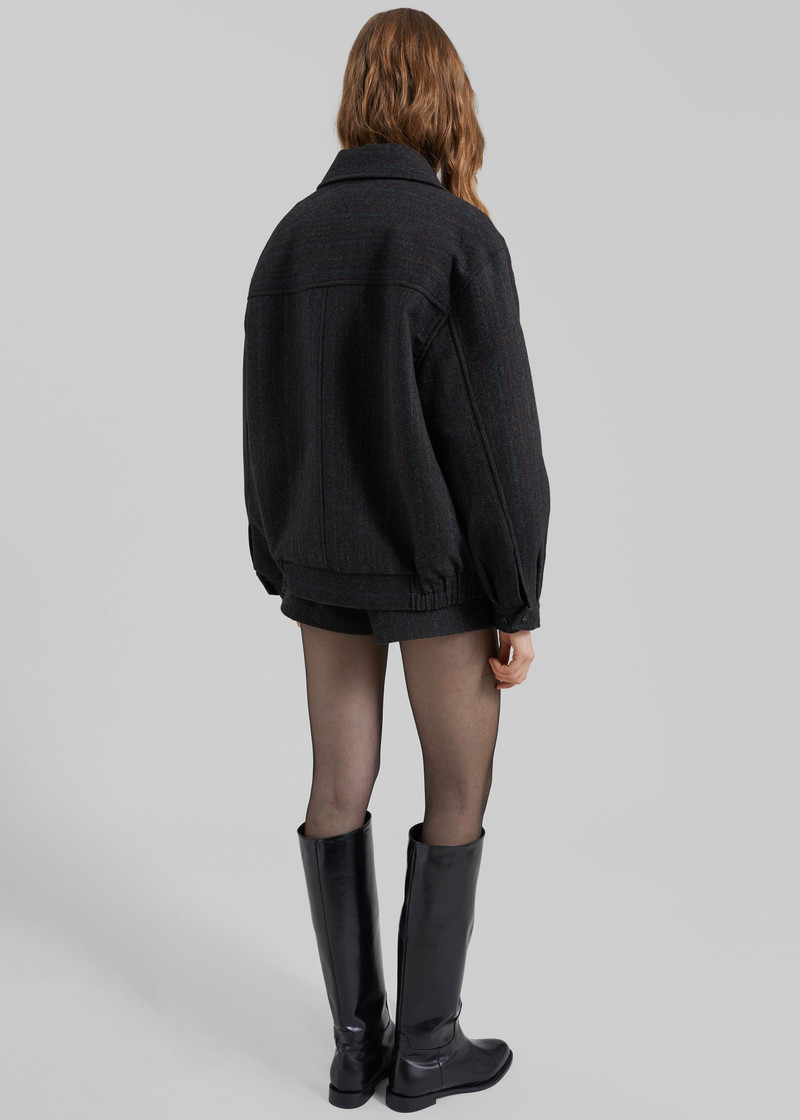 Natick Blouson Jacket - Charcoal Multi Stripe 12