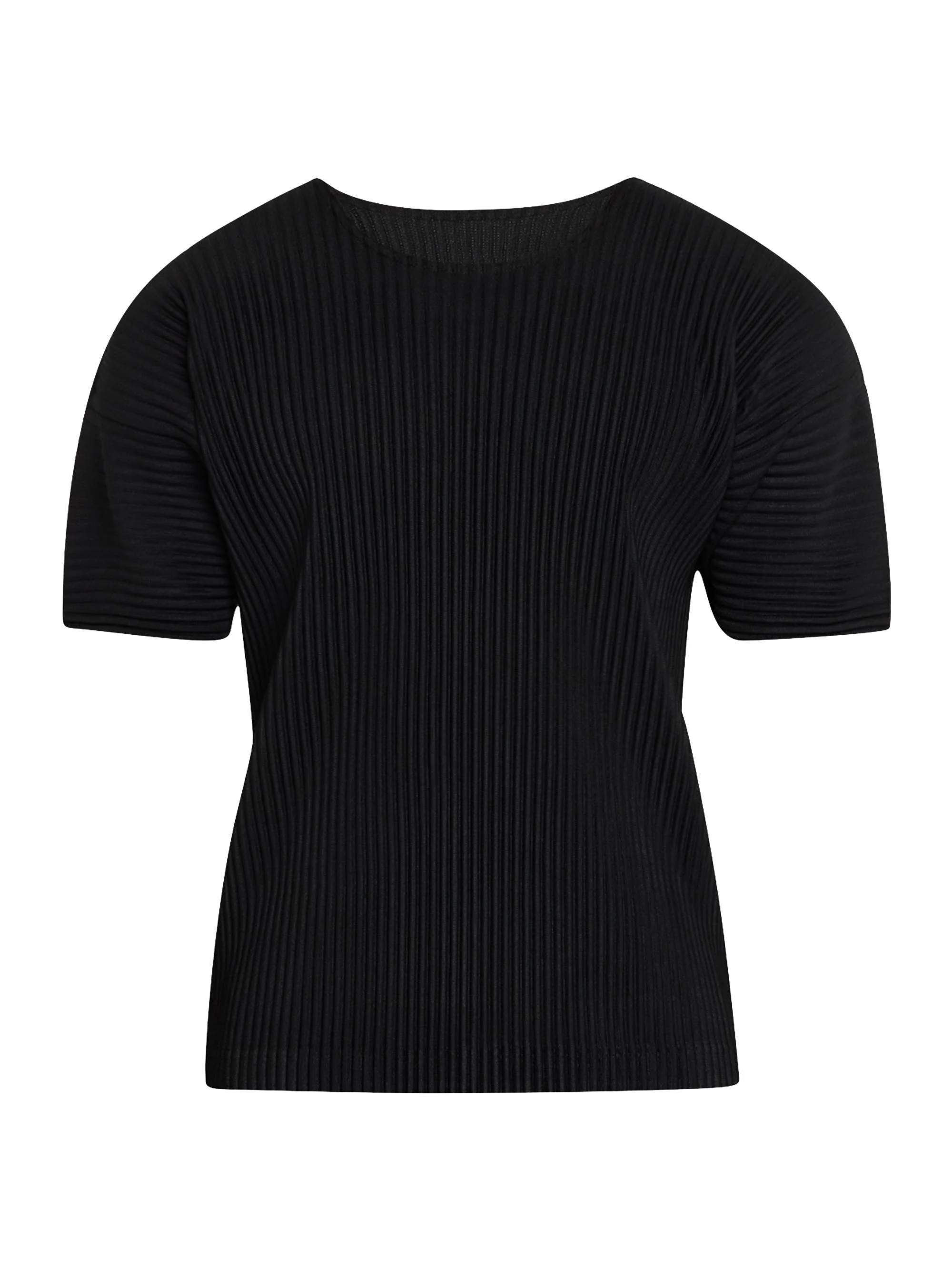 Men Pleated Drop-Shoulder T-Shirt - Black - 1
