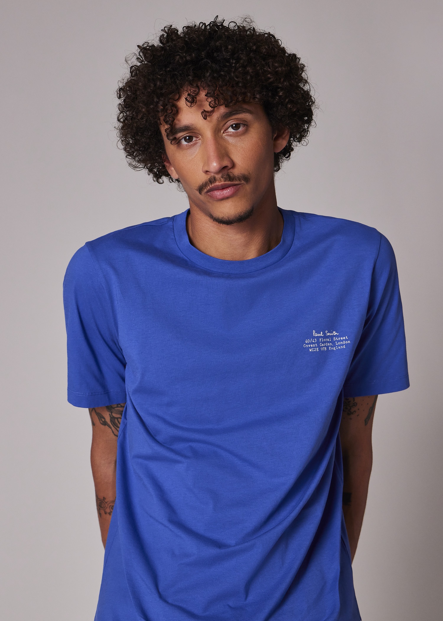 Cobalt Blue Signature Logo Print T-Shirt - 6