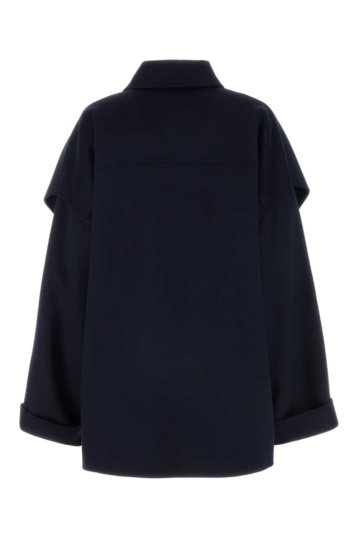 Bottega Veneta Women Midnight Blue Wool Blend Coat - 2