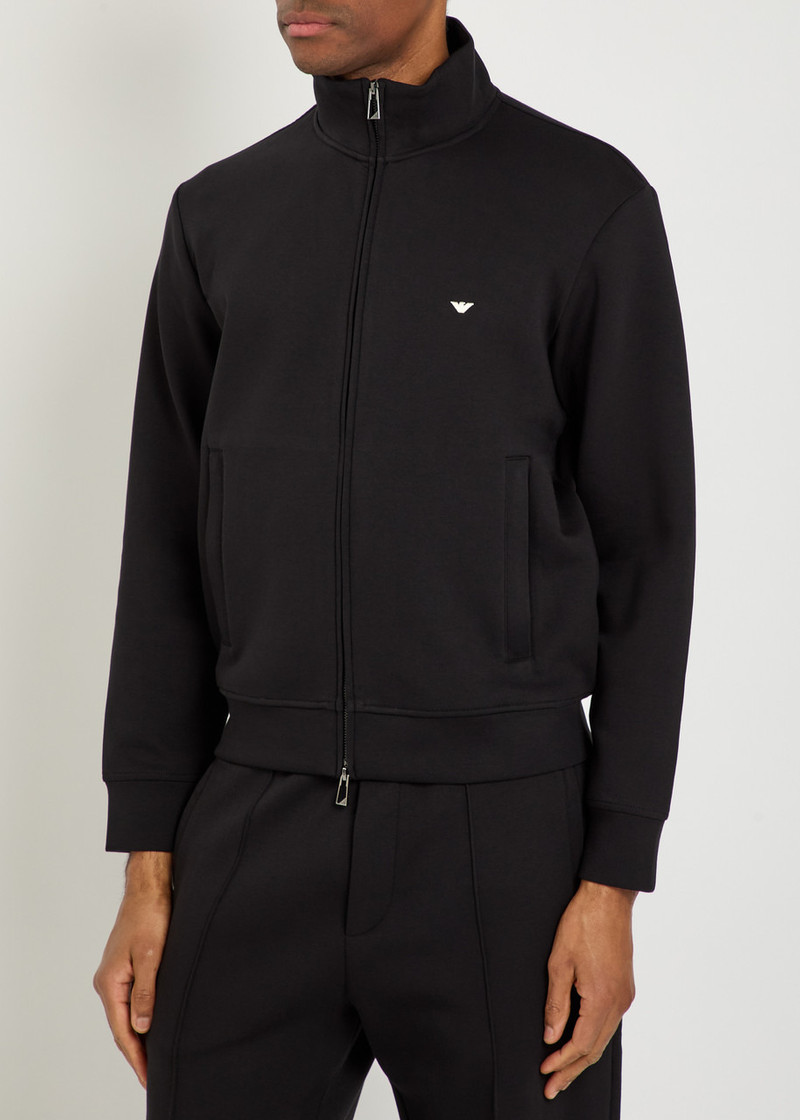 EMPORIO ARMANI Emporio Armani Logo-embroidered Jersey Jacket outlook