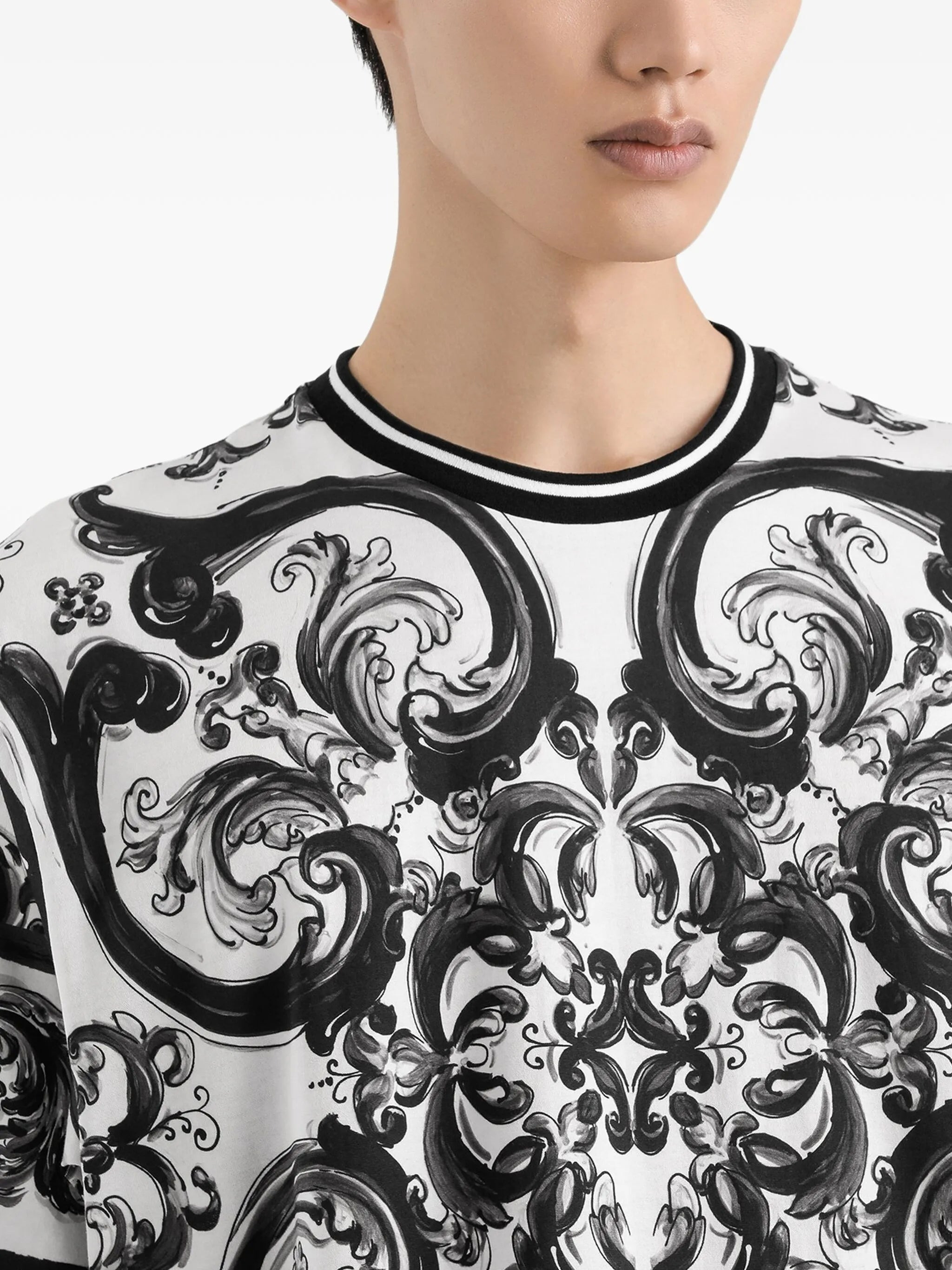 Majolica-print T-shirt - 4