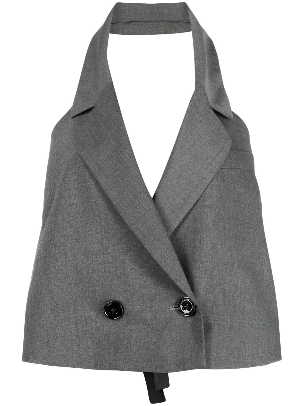 button-up halterneck waistcoat - 1