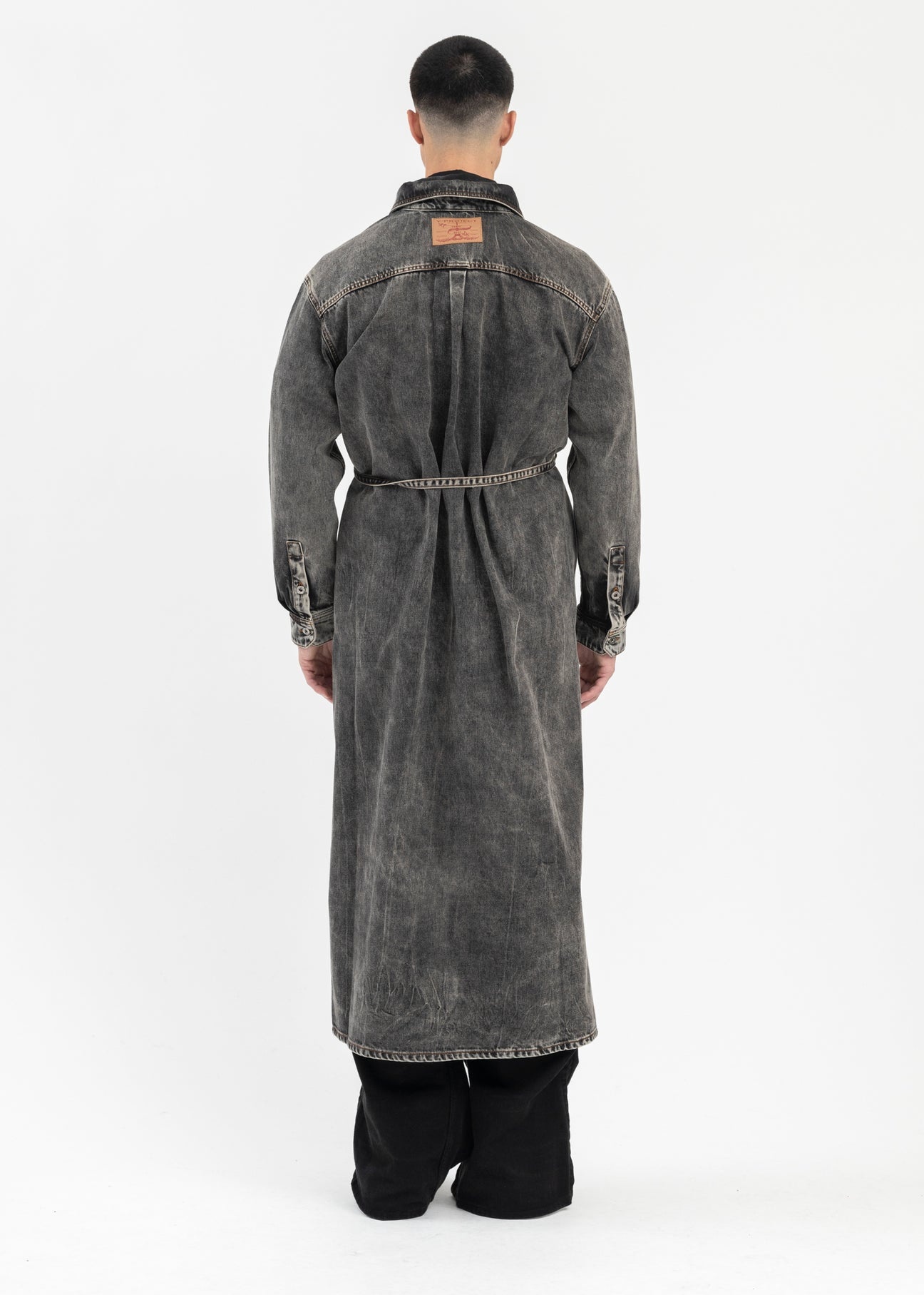 VINTAGE BLACK PARIS' BEST PATCH DENIM SHIRT DRESS - 3