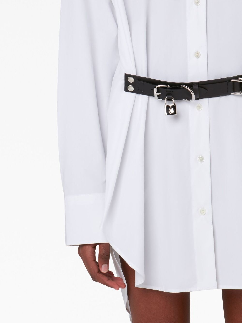 padlock-strap shirt dress - 5