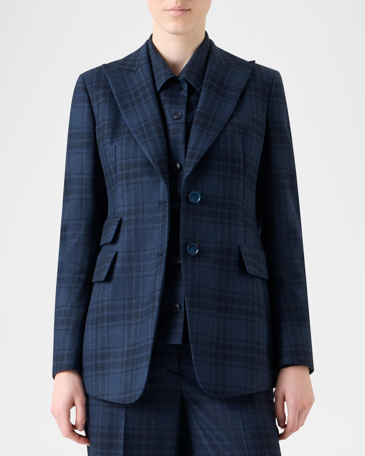 Percival Check Wool Double-Face Single-Breasted Jacket - 4