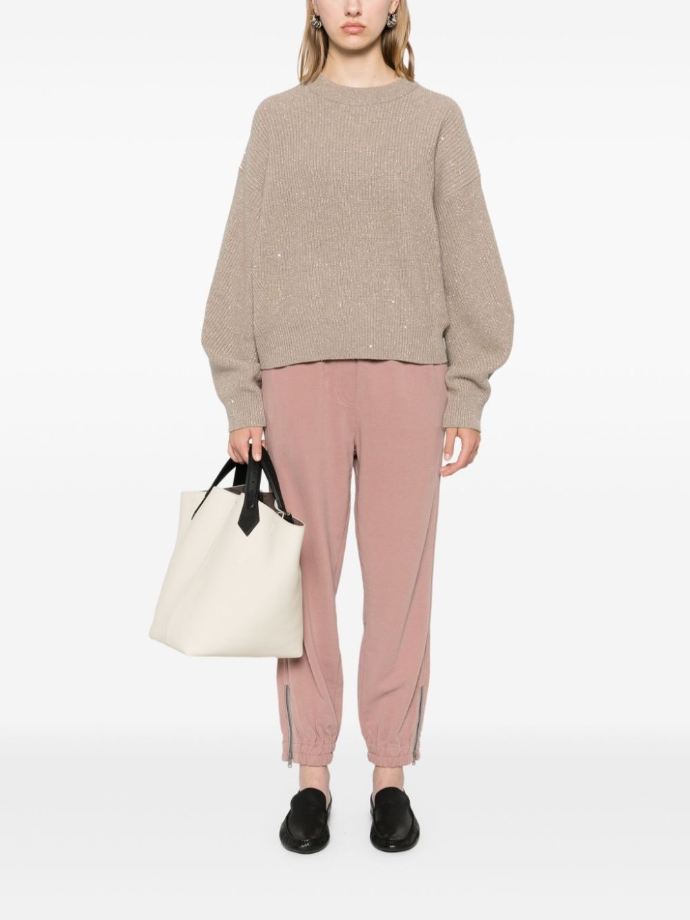 sequin ribbed-knit jumper - 2