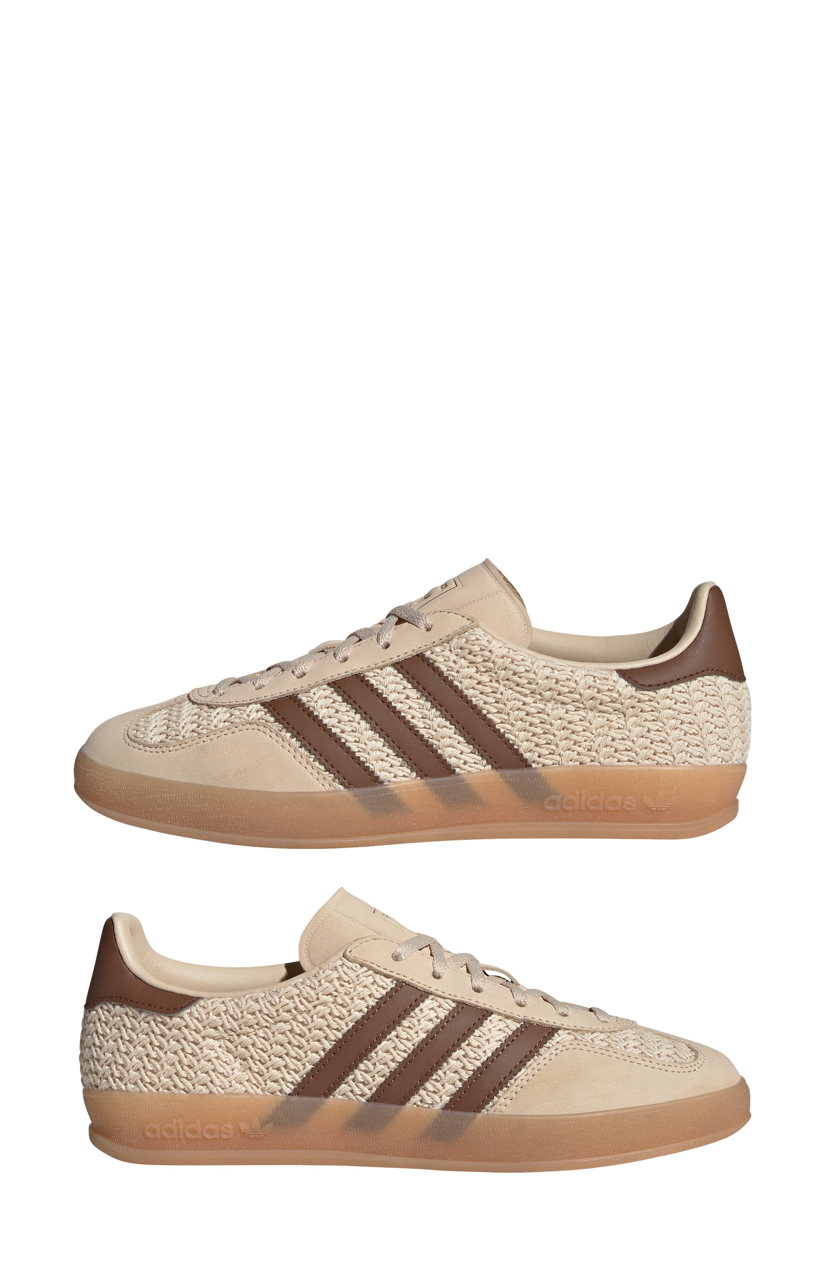adidas Gazelle Indoor Sneaker in Sand Strata/Brown/Gum at Nordstrom - 7