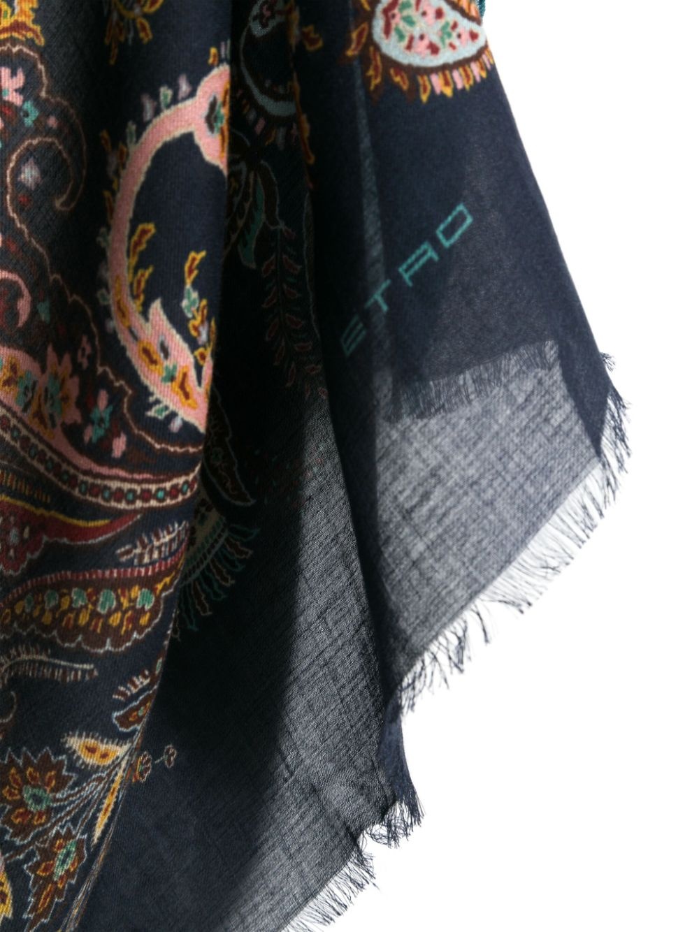 paisley-print frayed scarf - 2