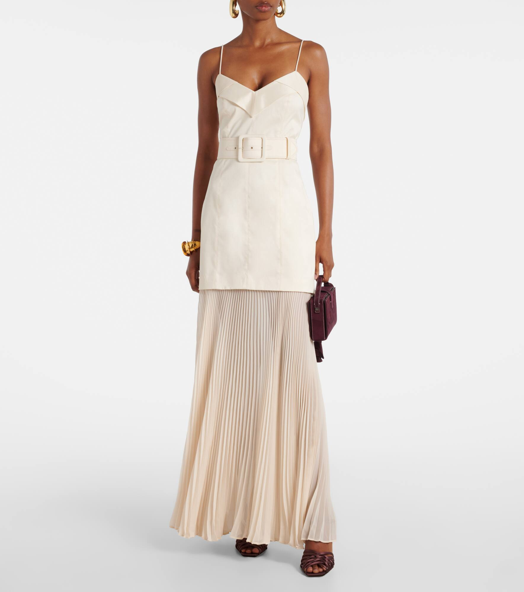Bailey belted pleated maxi dress - 2