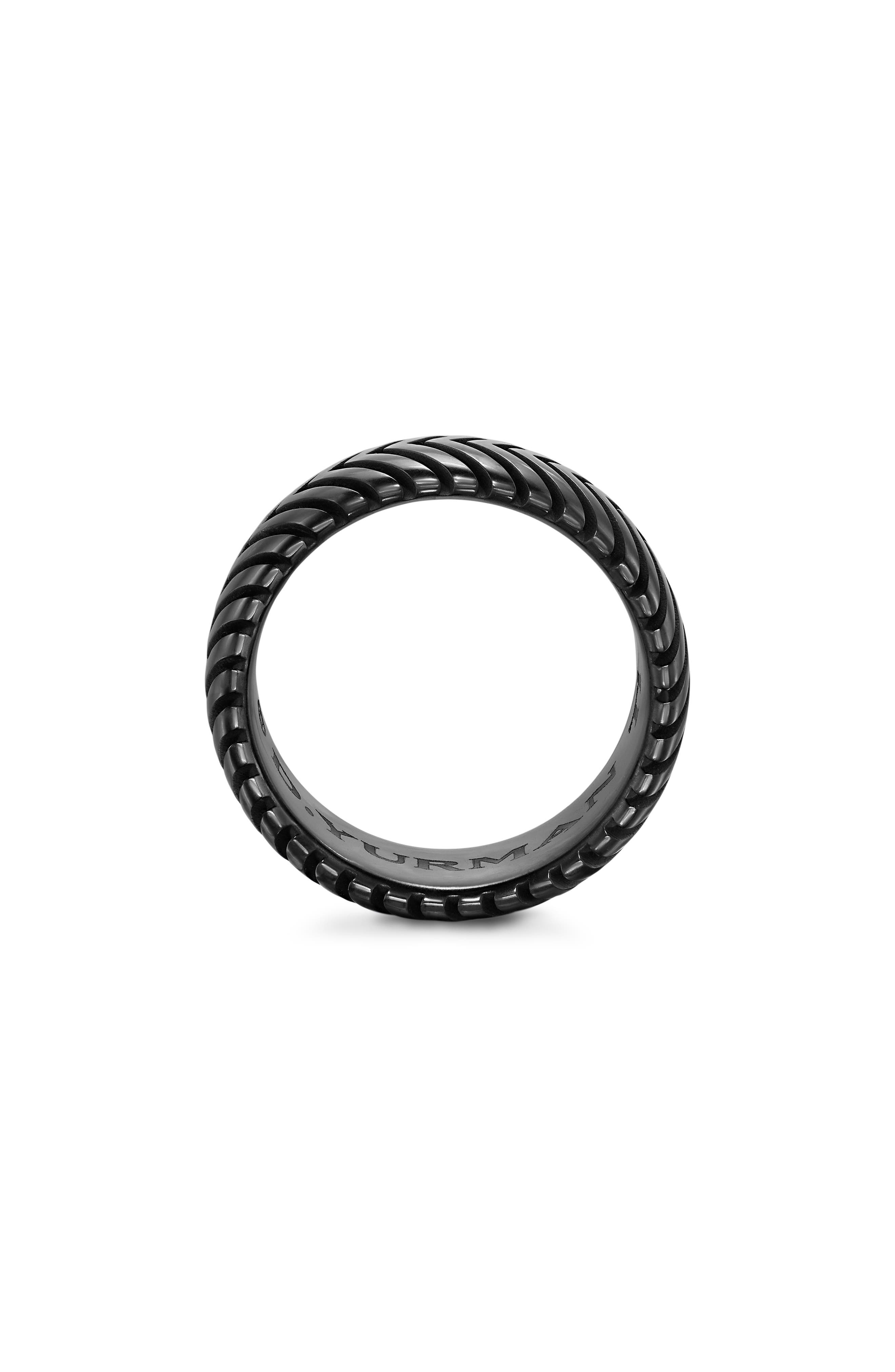 David Yurman Men's Chevron Band Ring in Black Titanium, 10mm at Nordstrom - 6