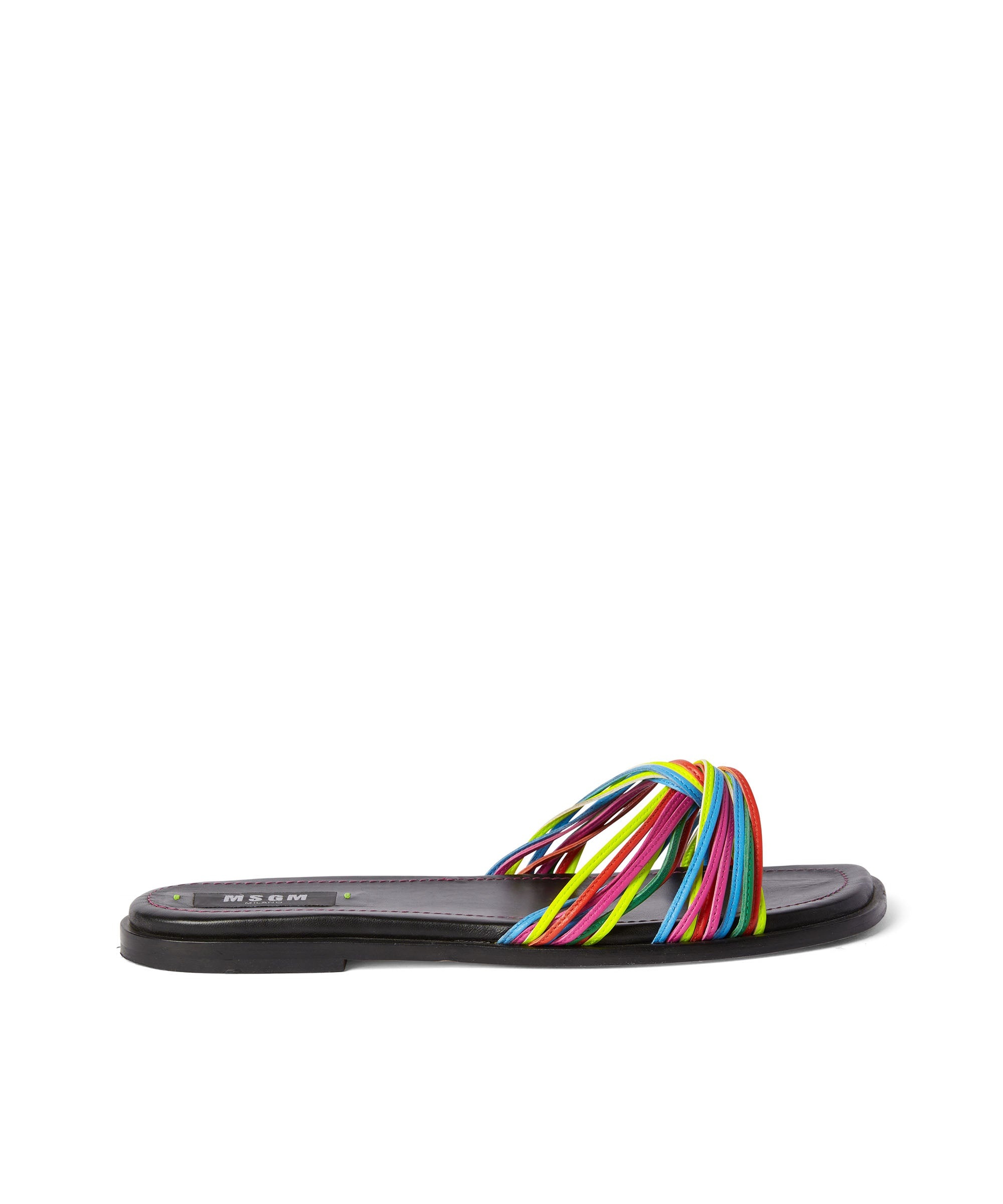 Kid slippers with multicolor woven band - 1