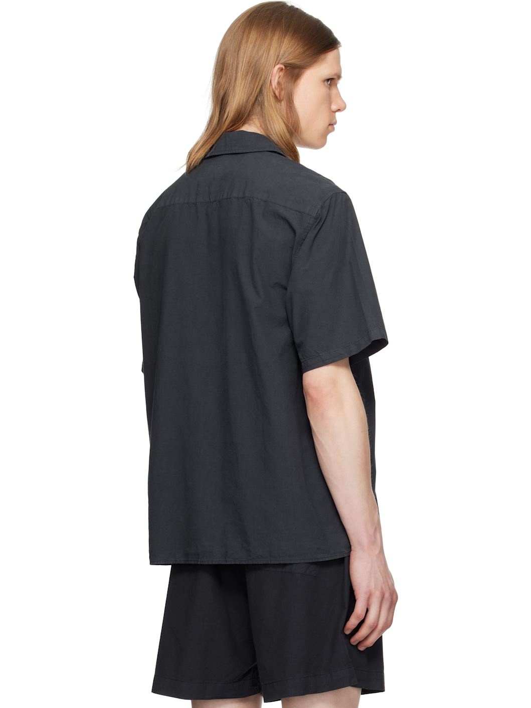 Navy Carsten Cotton Tencel Shirt - 3
