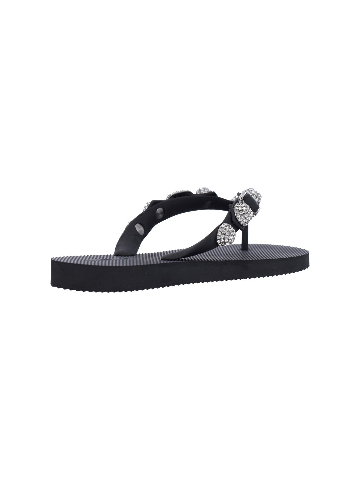 BALENCIAGA THONG SANDALS WITH STUDS AND RHINESTONES 