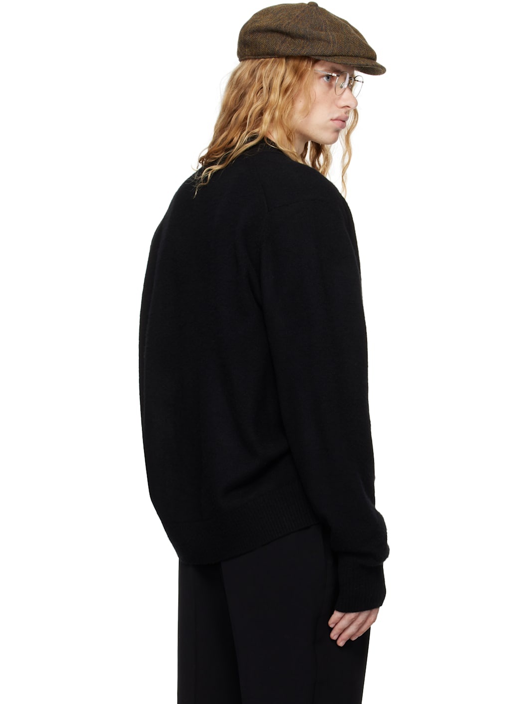 Black Oneside Raglan Sleeve Cardigan - 3