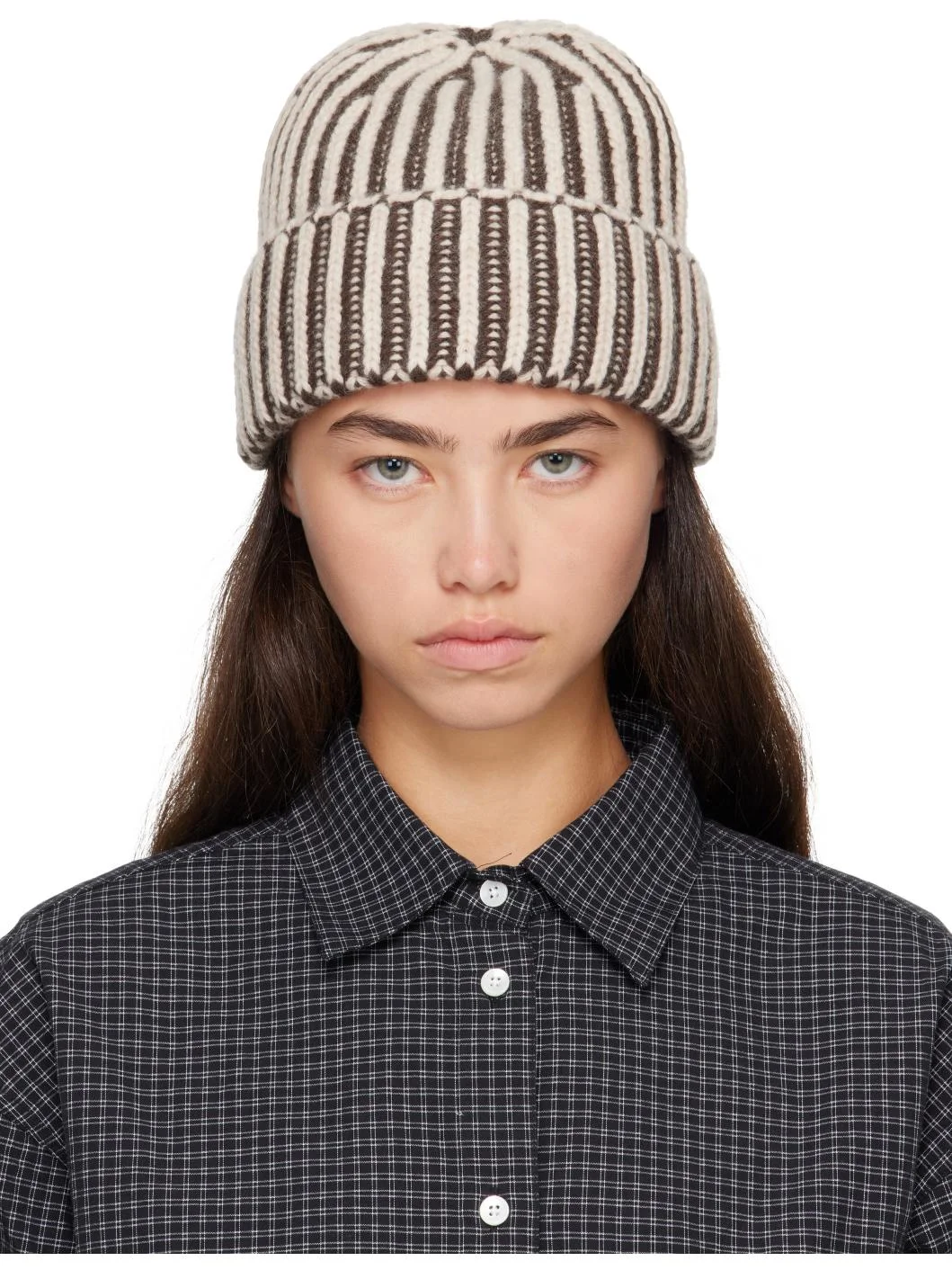 Beige & Gray Stage Beanie - 1