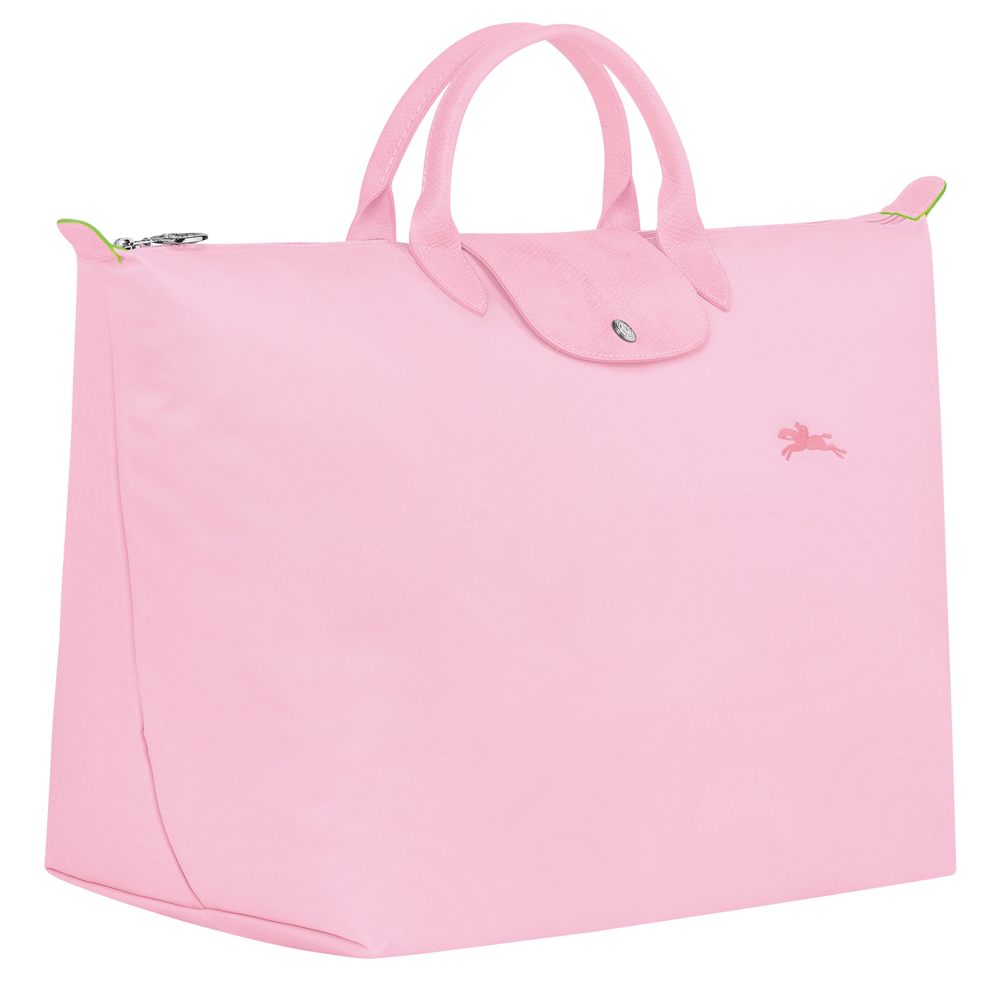 Le Pliage Green Pouch with handle Pink - Recycled canvas