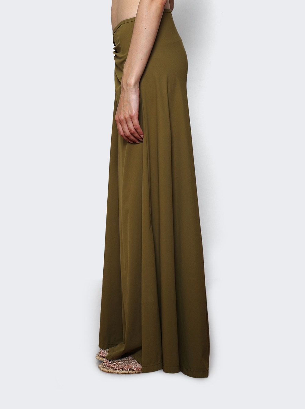 Ruched Orbit Split Skirt Kombu - 4