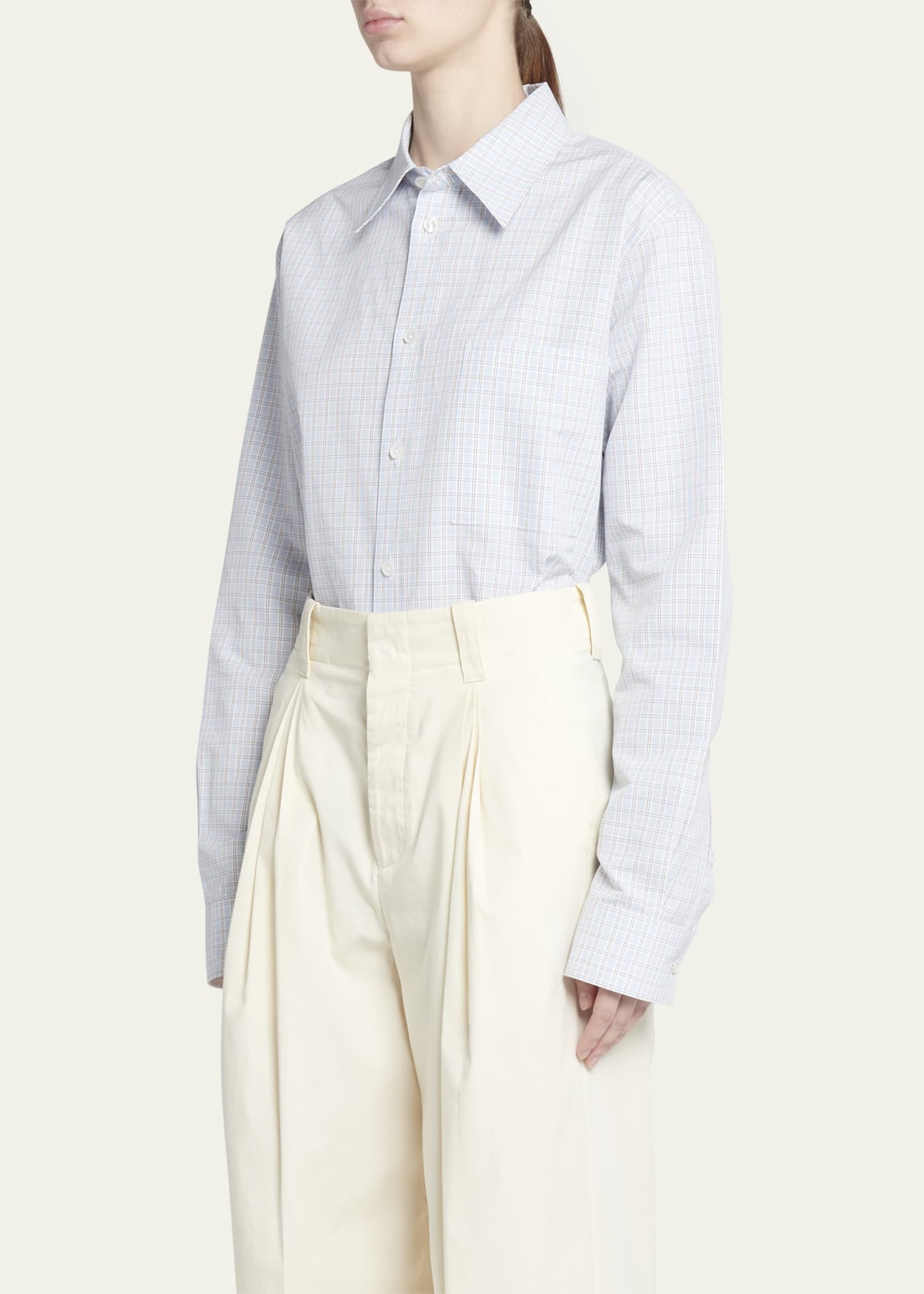 Woven Check Button Down Top - 4