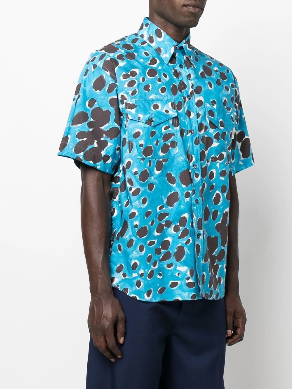 spot-print short-sleeve shirt - 3