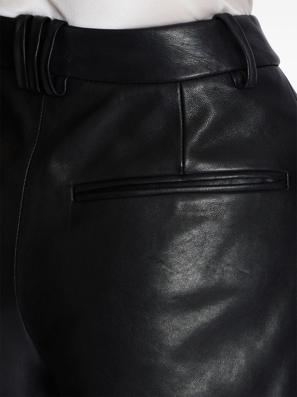 pleated leather shorts - 7