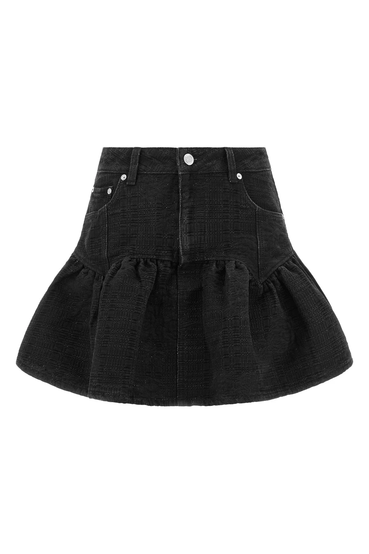 Lurex Denim Skirt - 1
