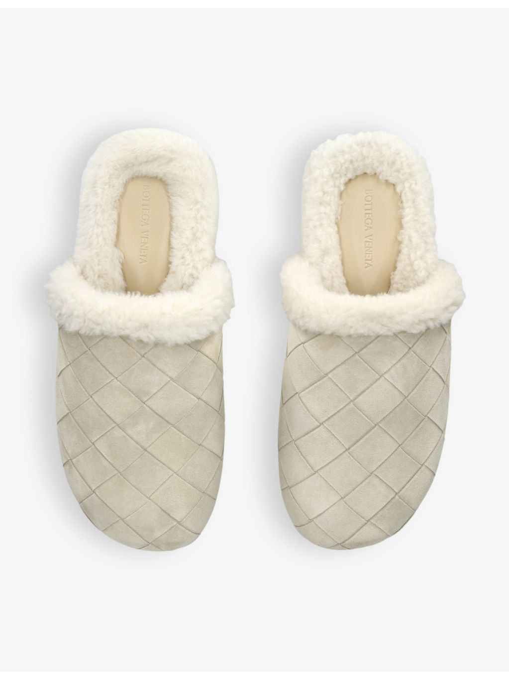 Reggie Intrecciato shearling-lined suede mules - 2
