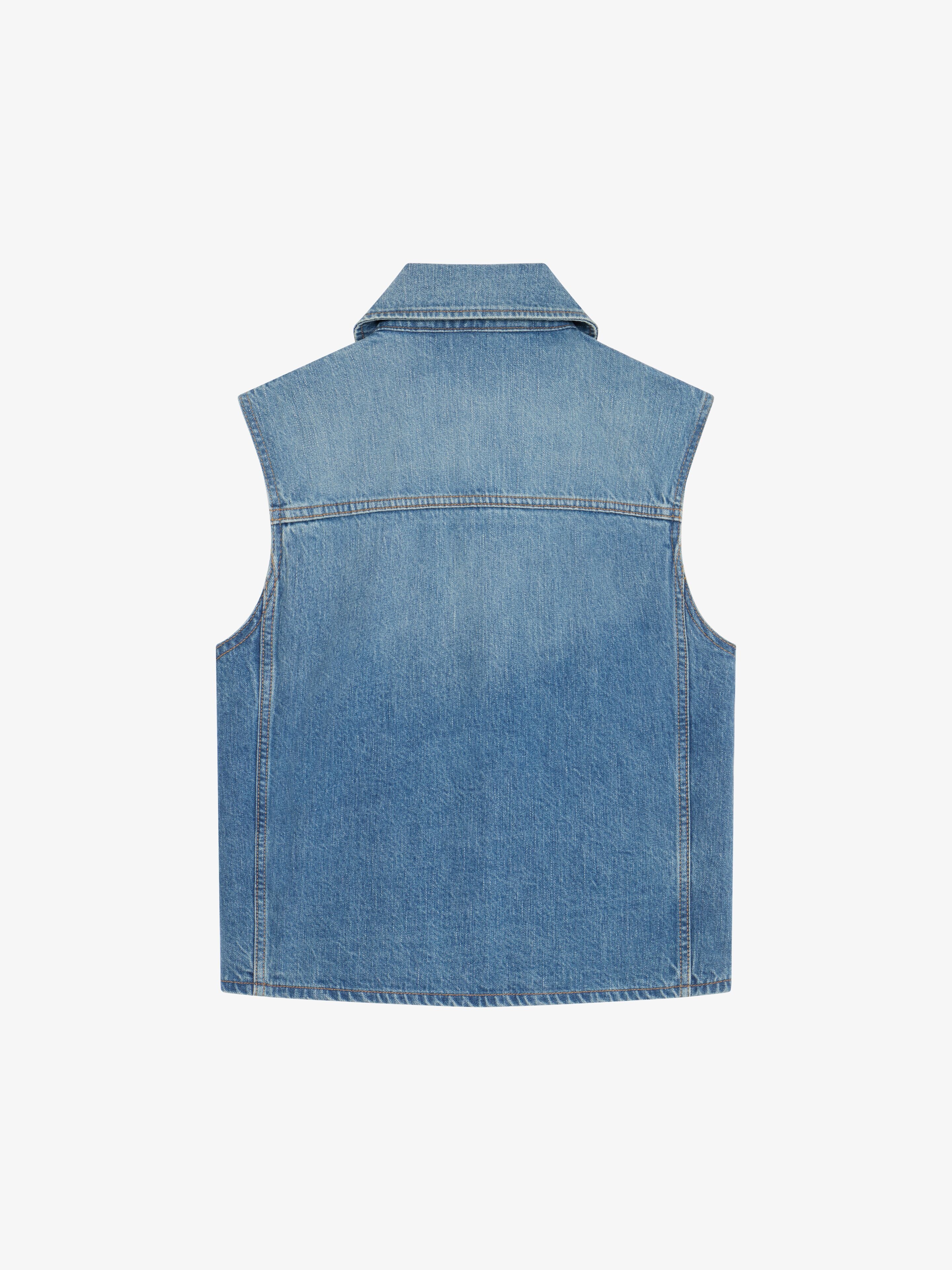 SLEEVELESS JACKET IN DENIM - 2