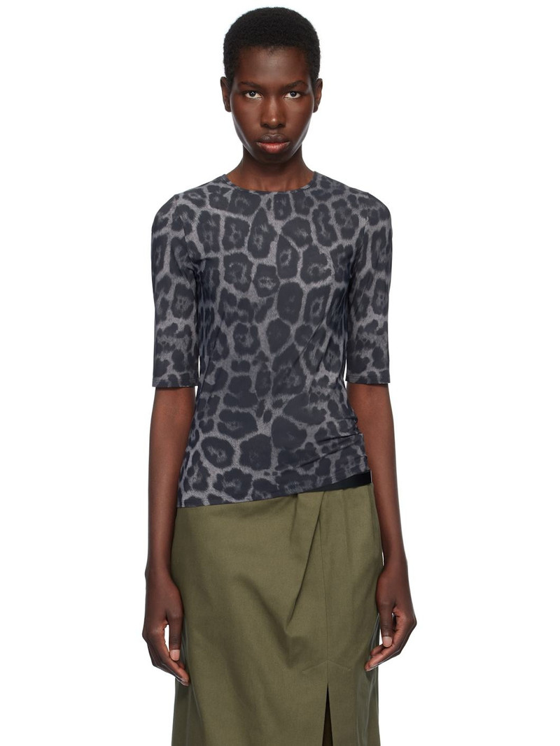 Gray Leopard Print T-shirt 1