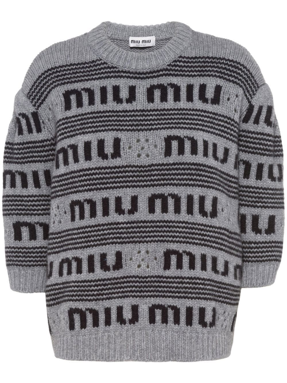 intarsia-logo cashmere sweater - 1