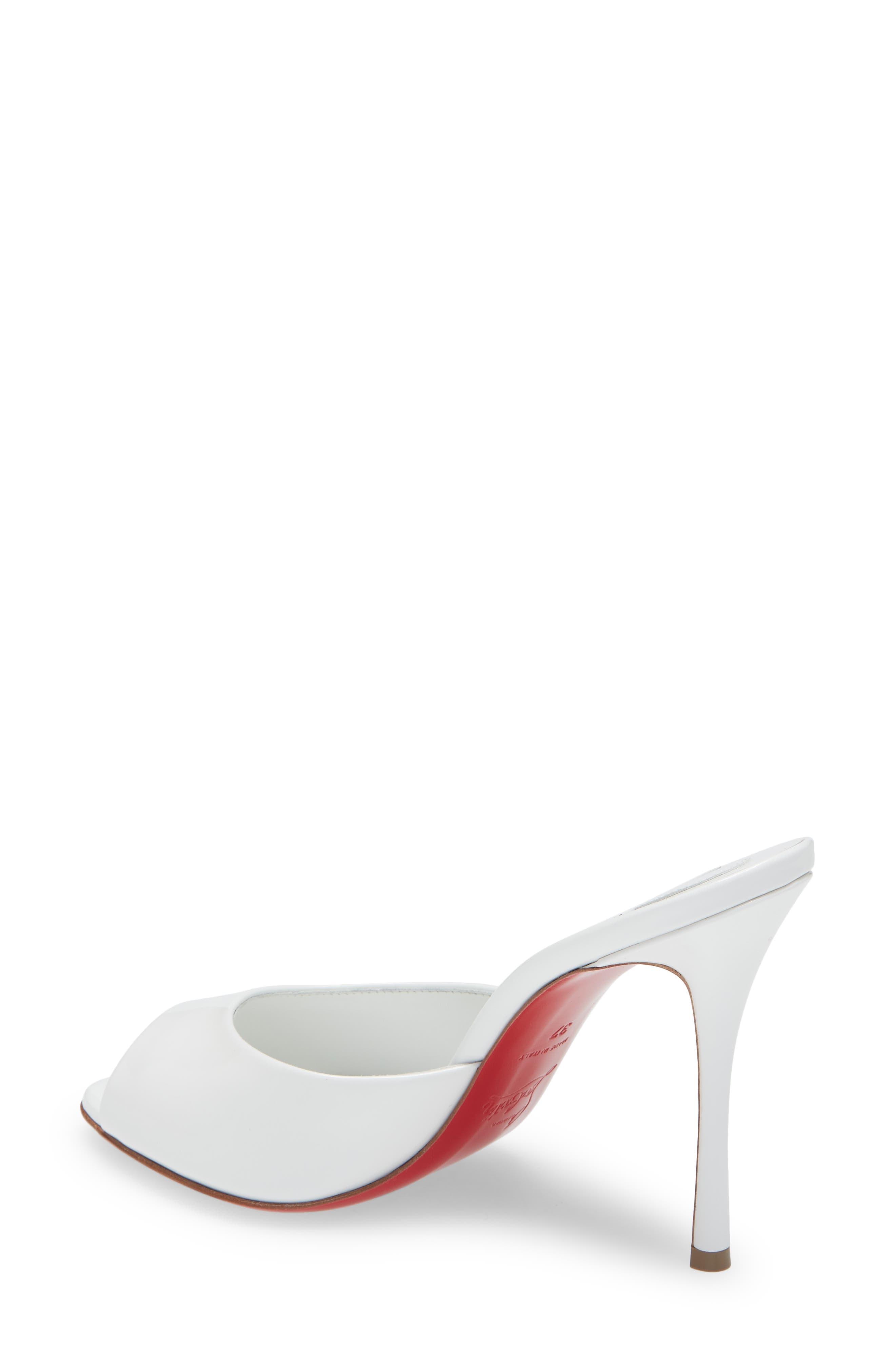 Christian Louboutin Me Dolly Peep Toe Slide Sandal in W302 Bianco at Nordstrom - 2