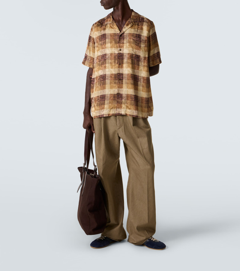 Dries Van Noten Leather-trimmed suede sneakers outlook