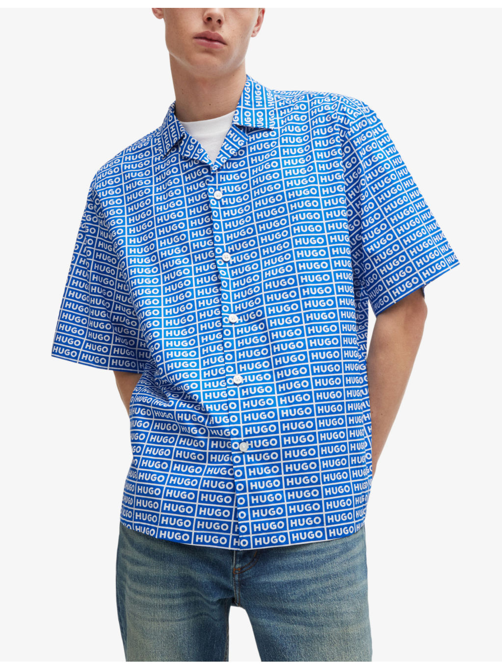 Logo-print relaxed-fit short-sleeve cotton shirt - 3