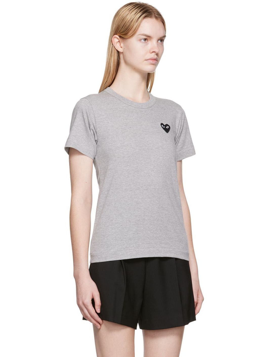 Gray Heart Patch T-Shirt - 2