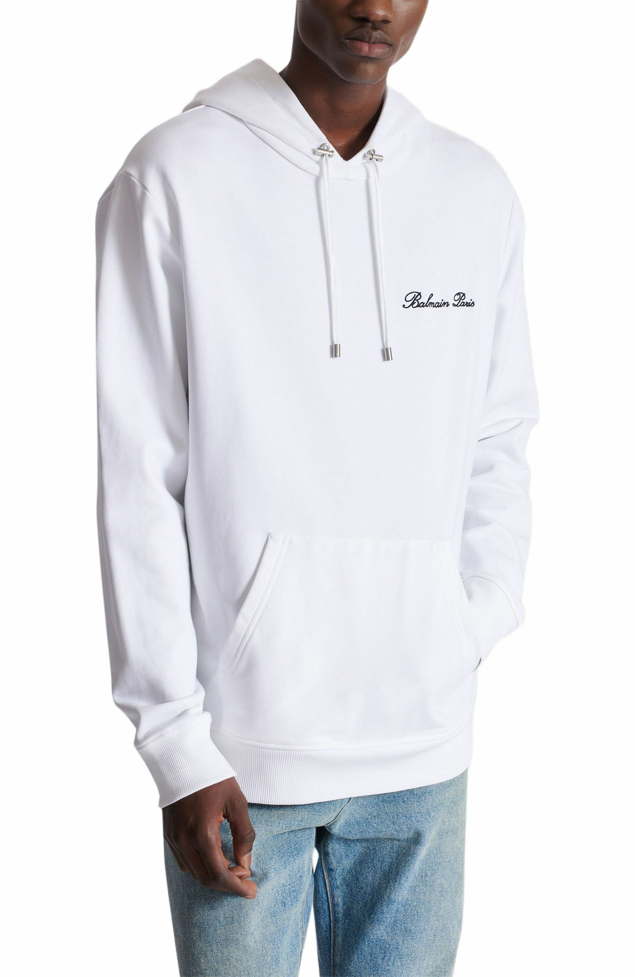 Balmain Signature hoodie in White at Nordstrom - 4