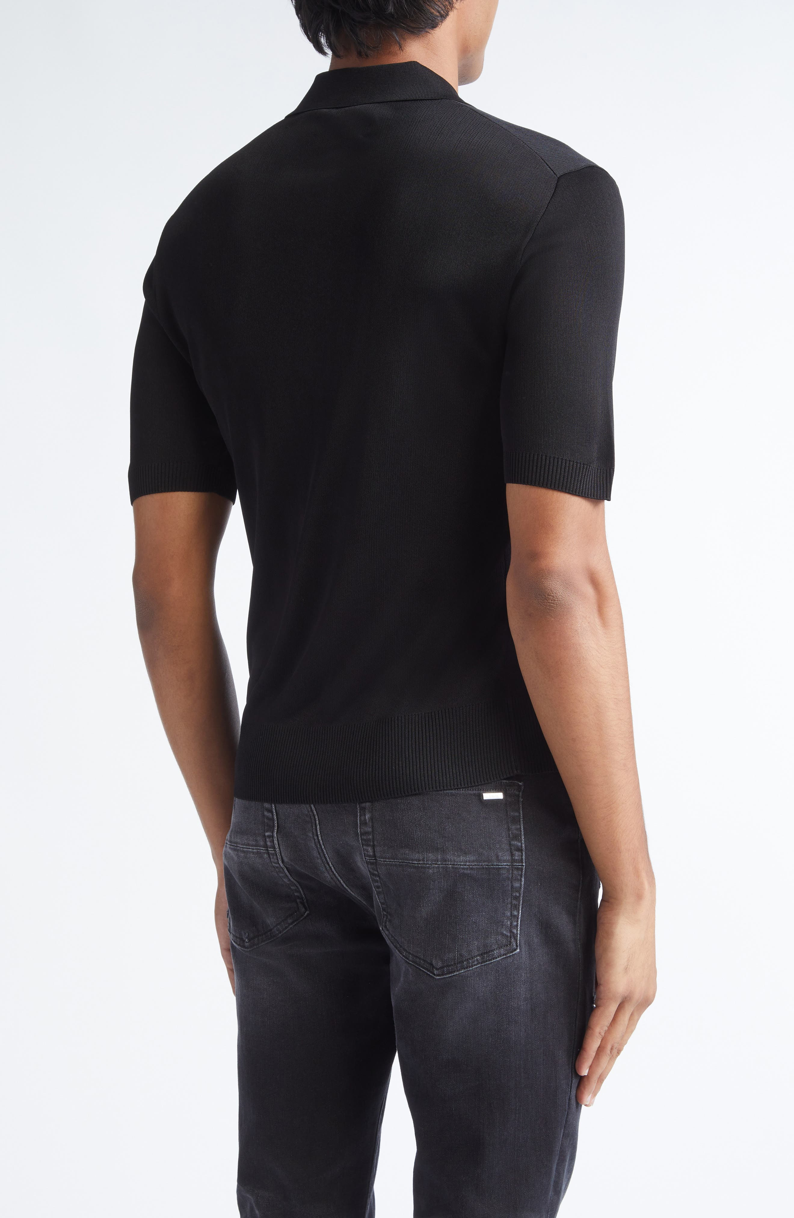AMIRI Spirit Logo Embroidered Polo in Black at Nordstrom - 3
