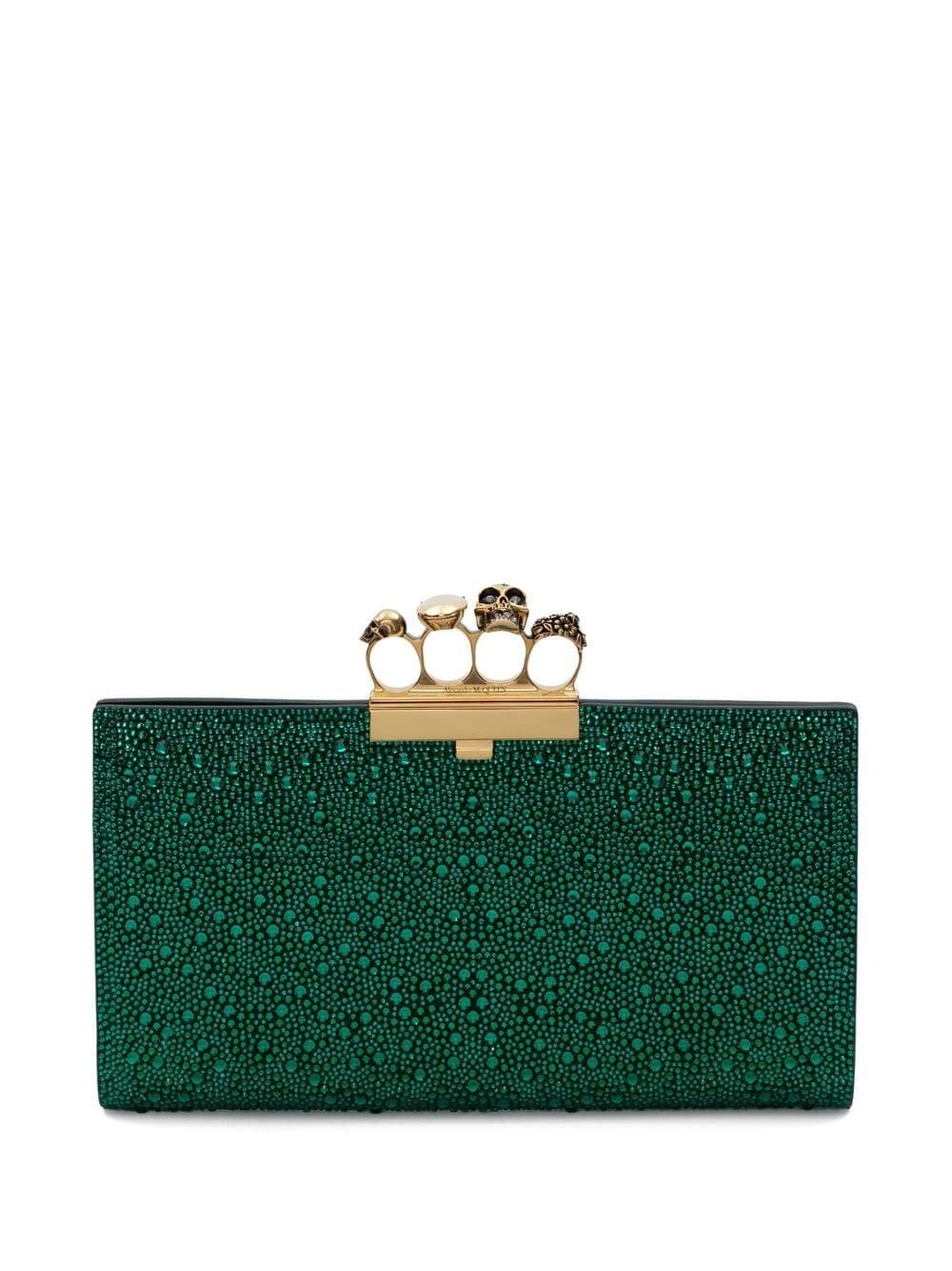 crystal-embellished knuckleduster clutch bag - 1