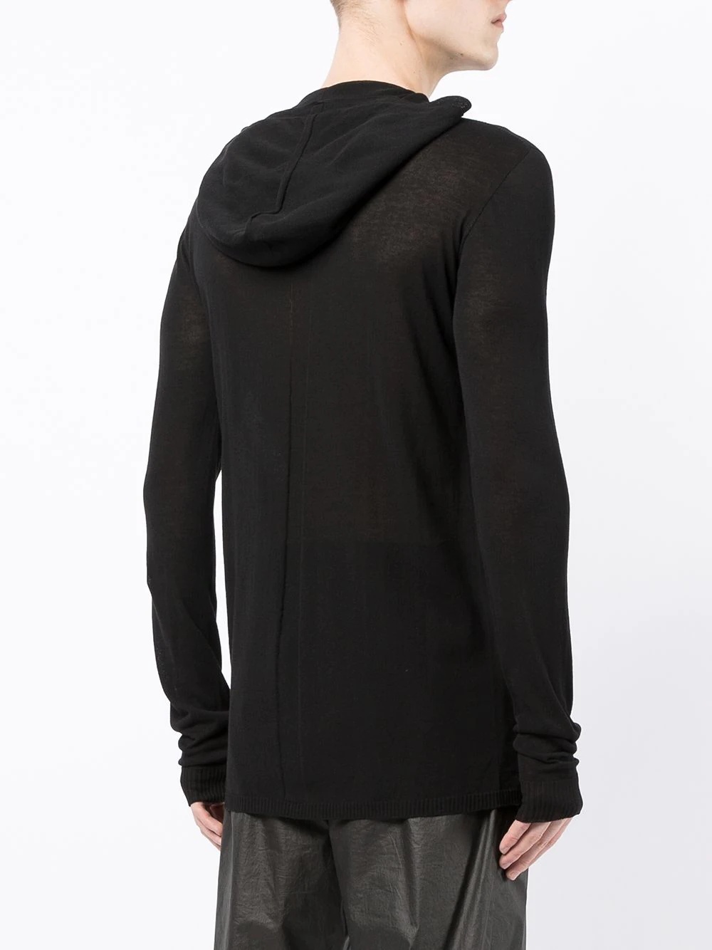 fine-knit hooded jumper - 4