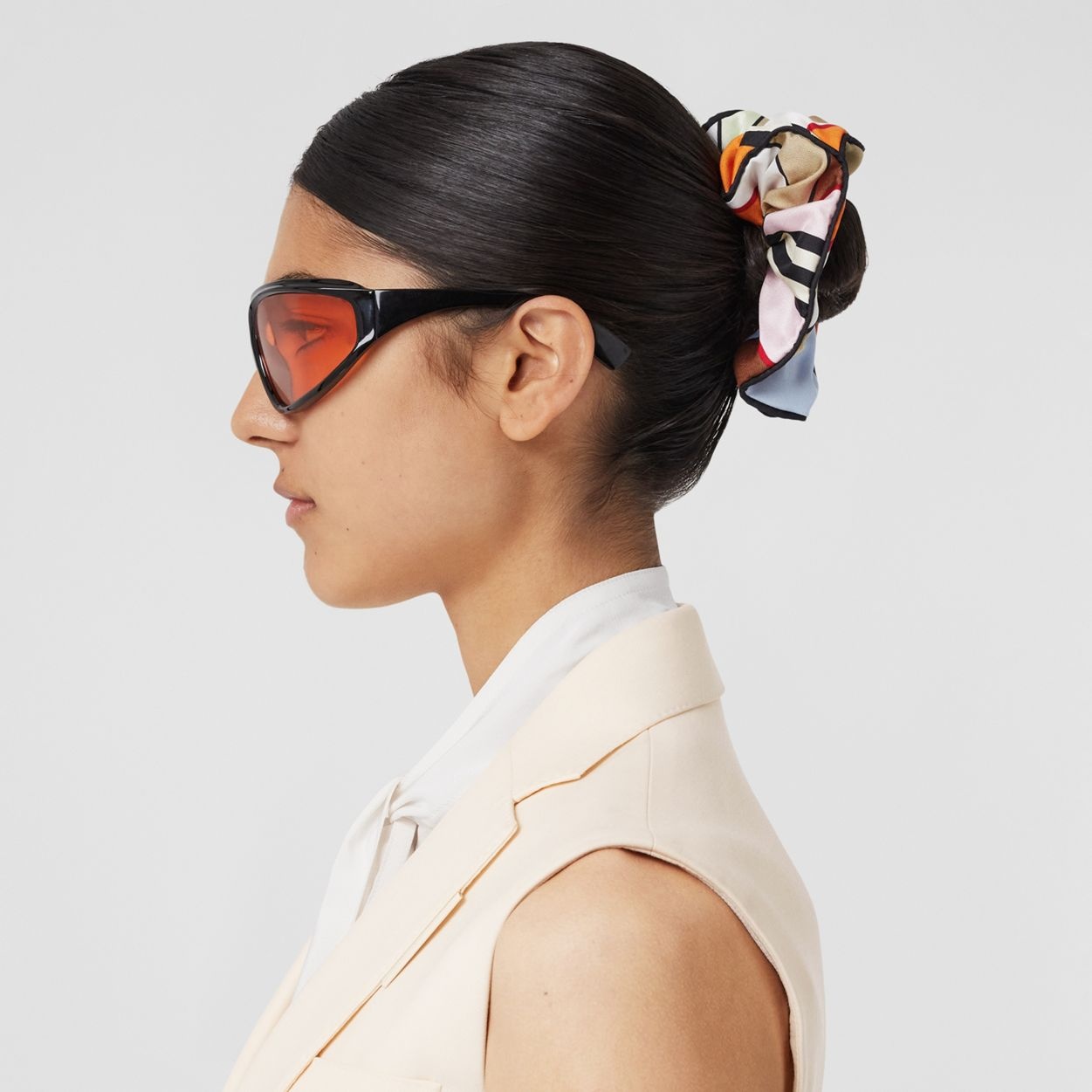 Montage Print Silk Twill Scrunchie 3