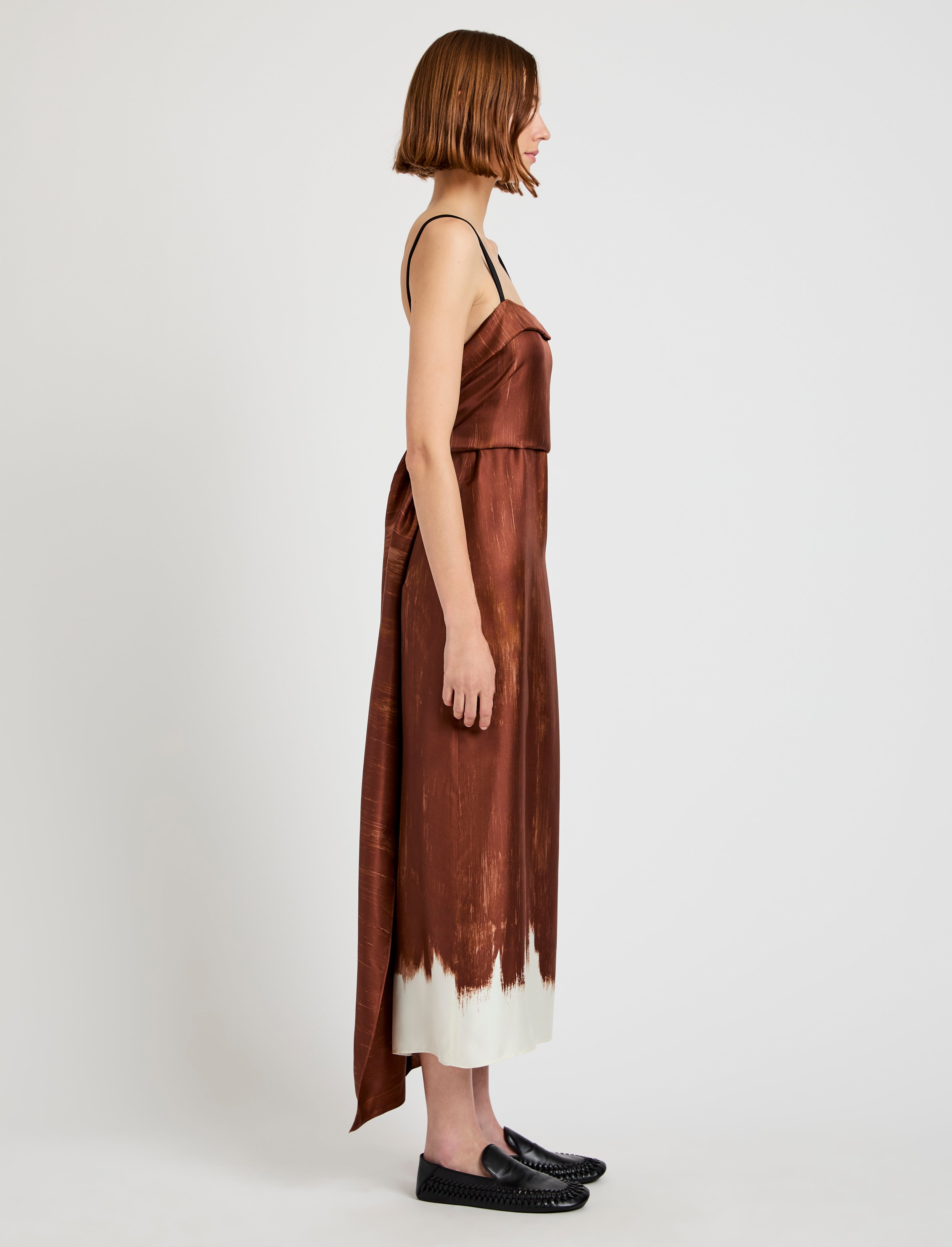 Wilma Dress in Double Printed Silk Twill - 7