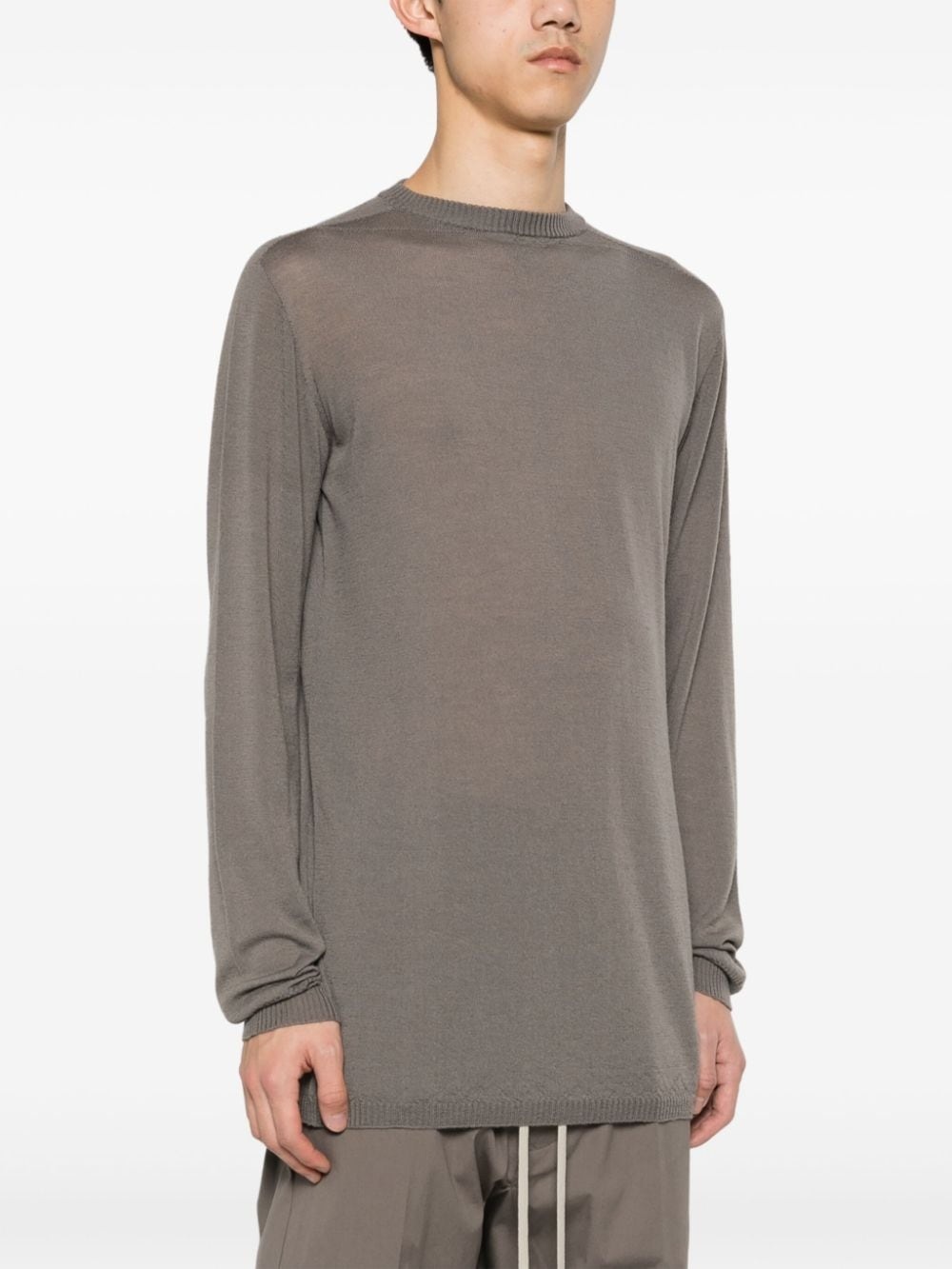 round neck fine-knit jumper - 3